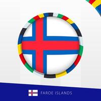 Faroe Islands Flag with Colorful Circle Border. vector