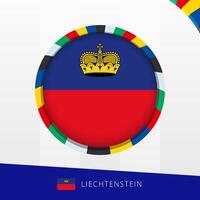 Liechtenstein Flag with Colorful Circle Border. vector