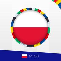 Poland Flag with Colorful Circle Border. vector