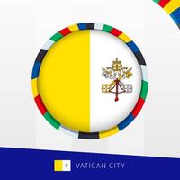 Vatican City Flag with Colorful Circle Border. vector
