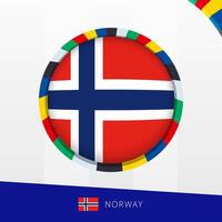 Norway Flag with Colorful Circle Border. vector