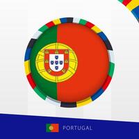 Portugal Flag with Colorful Circle Border. vector