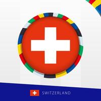 Switzerland Flag with Colorful Circle Border. vector