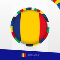 Romania Flag with Colorful Circle Border. vector