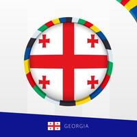 Georgia Flag with Colorful Circle Border. vector