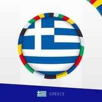Greece Flag with Colorful Circle Border. vector