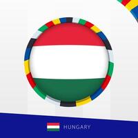 Hungary Flag with Colorful Circle Border. vector