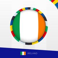Ireland Flag with Colorful Circle Border. vector