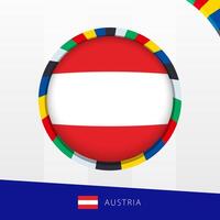 Austria Flag with Colorful Circle Border. vector