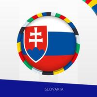 Slovakia Flag with Colorful Circle Border. vector