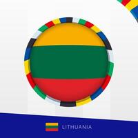 Lithuania Flag with Colorful Circle Border. vector