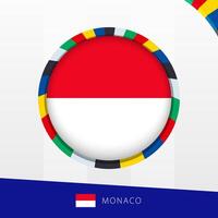 Monaco Flag with Colorful Circle Border. vector
