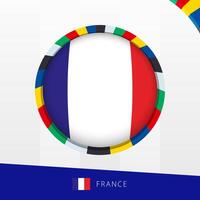 France Flag with Colorful Circle Border. vector