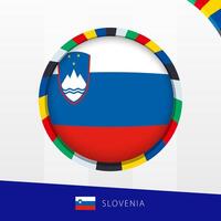 Slovenia Flag with Colorful Circle Border. vector