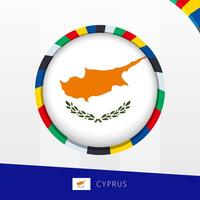 Cyprus Flag with Colorful Circle Border. vector