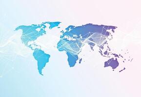 Global network connection. World map point and line composition concept of global business vector