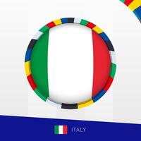 Italy Flag with Colorful Circle Border. vector
