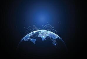 Global network connection. World map point and line composition concept of global business vector