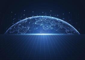 Global network connection. World map point and line composition concept of global business vector