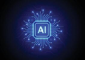 Artificial intelligence chipset on circuit board in futuristic concept technology artwork for web, banner, card, cover vector