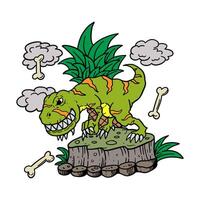 illustration graphic dino for design, template, mascot, character, etc vector