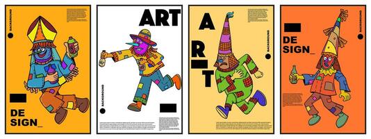 folk character background for design, background, banner, poster, etc vector