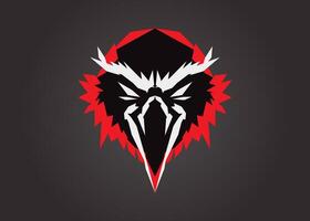 Eagle Head logo, hawk or bird head emblem, furious and brave icon, elegant, luxury and adventurous style, for business or company, screaming bird vector