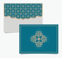 Floral motif pattern with gold accents on the border of the wedding invitation envelope and cover frame vector