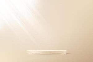 Beige studio room background. Beige background 3d with podium. Empty room with light effect. Space for selling products on the website. Business backdrop. stand for products. vector