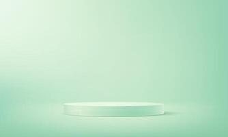 Green studio room background. Mint green background 3d with podium. Empty room with light effect. Space for selling products on the website. illustration. vector