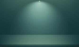 Abstract Green platform. Dark green Background Empty Room Studio with table. Space for selling products on the website. Empty room with spotlight effect. illustration. vector