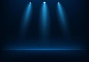 Empty blue studio room background. Dark blue background. Space for selling products on the website. Empty room with spotlight effect. illustration. vector
