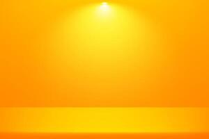 Abstract yellow platform. Yellow Background Empty Room Studio with table. Space for selling products on the website. Empty room with spotlight effect. illustration. vector