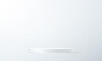 White and grey studio room background. 3D abstract studio room with pedestal podium. Space for selling products on the website. Empty room with light effect. illustration. vector