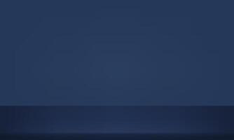 Blue navy Studio background. Blue Background Empty Room Studio with table. Space for selling products on the website. illustration. vector