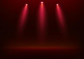 Empty red studio room background. Dark red background. Space for selling products on the website. Empty room with spotlight effect. illustration. vector