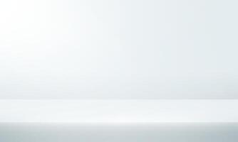 White and grey background. Minimal 3d shelf. Room in the 3d. Space for selling products on the website. White Background Empty Room Studio with table. illustration. vector