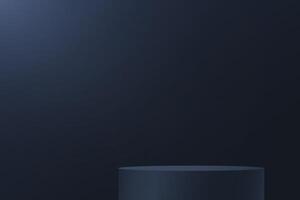 Dark blue studio room background. Black and blue background 3d with podium. Empty room with light effect. Space for selling products on the website. illustration. vector