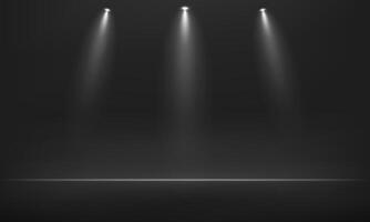 Empty black studio room background. Dark background. Space for selling products on the website. Empty room with spotlight effect. illustration. vector