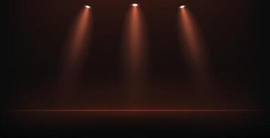 Empty brown studio room background. Dark brown background. Space for selling products on the website. Empty dark room with spotlight effect. illustration. vector
