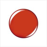 Red badge mockup. Isolated round badge button brooch. Realistic red blank glossy round button badge pin. illustration. vector