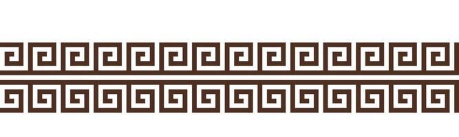 Greek key seamless border pattern collection. Decorative ancient meander, Greece ornament with repeated geometric motifs vector
