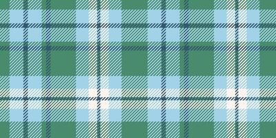 Classic and stylish blue, green, and white tartan pattern with intersecting lines. vector