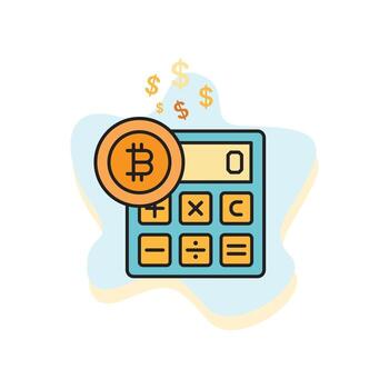 Calculator Bitcoin Illustration EPS File vector