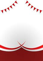Indonesia Independence Day poster template background with copy space. Red and white Indonesian flag vertical template background vector