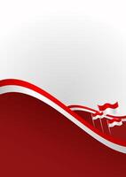 Indonesia Independence Day poster template background with copy space. Red and white Indonesian flag vertical template background vector