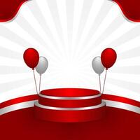 Indonesia Independence Day special sale template background with podium for displaying your product vector