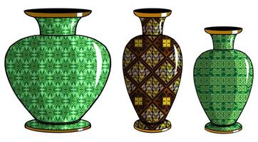 Javanese urn with batik motif vector