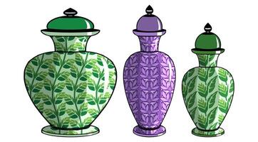Javanese urn with batik motif vector