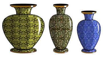 Javanese urn with batik motif vector